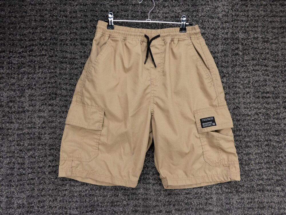 Southpole Cargo Shorts Mens Small Khaki Tan Elastic Waist Ripstop Skate Y2K